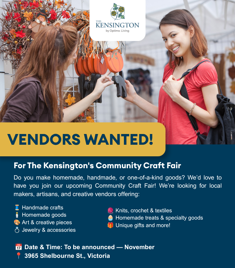 Do you make homemade, handmade, or one-of-a-kind goods We’d love to have you join our upcoming Community Craft Fair! We’re looking for local makers, artis